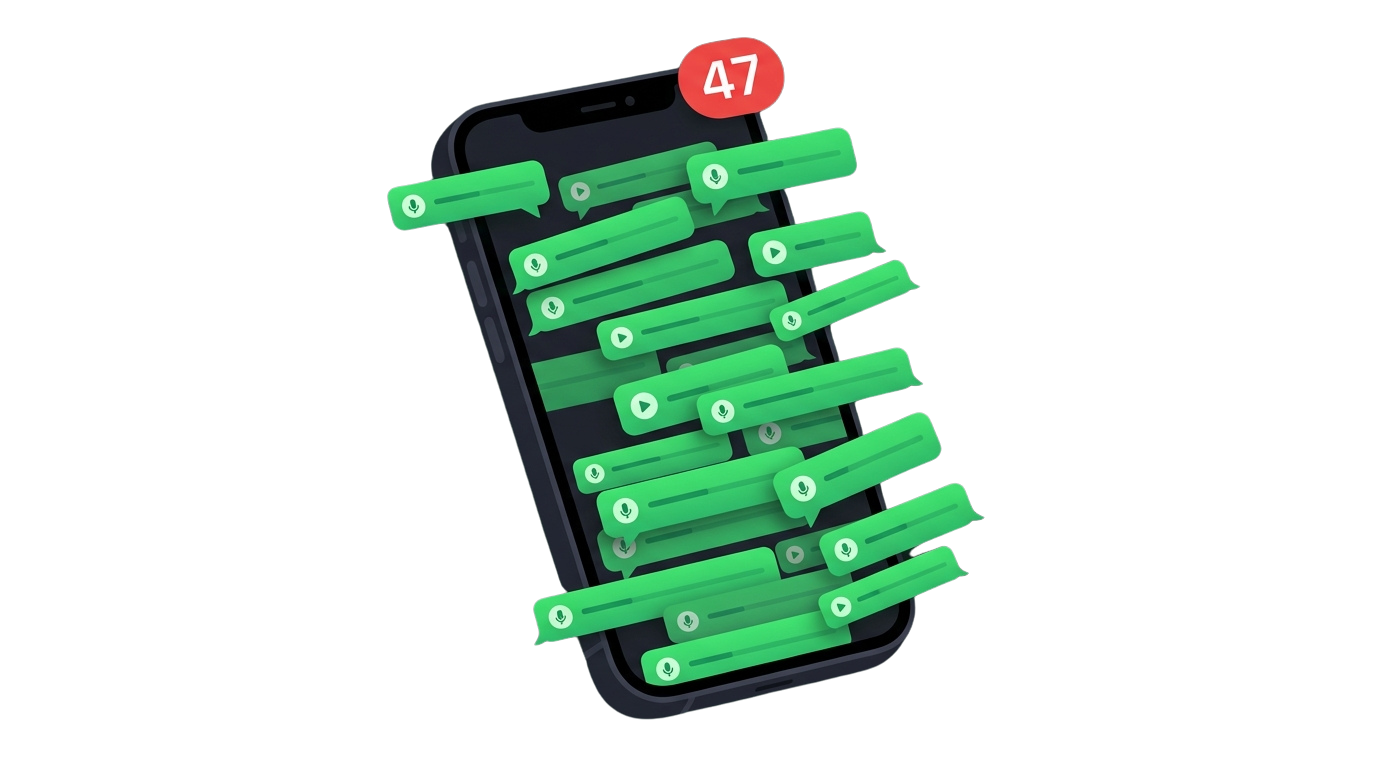 Chaos des messages vocaux WhatsApp